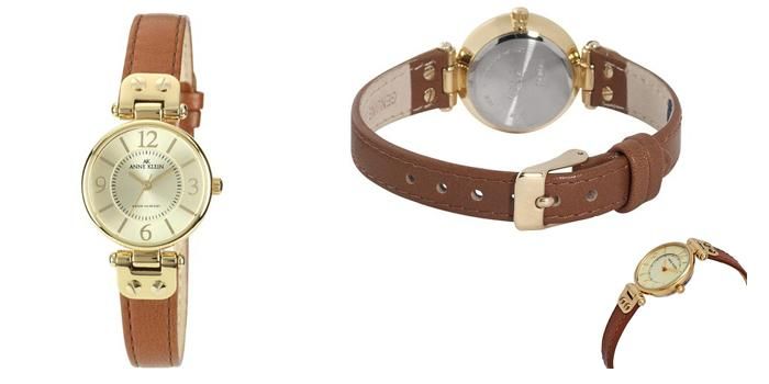 Mua Đồng Hồ Anne Klein 109442CHHY Nữ dây da, Máy quartz cao cấp chính hãng, Giá tốt